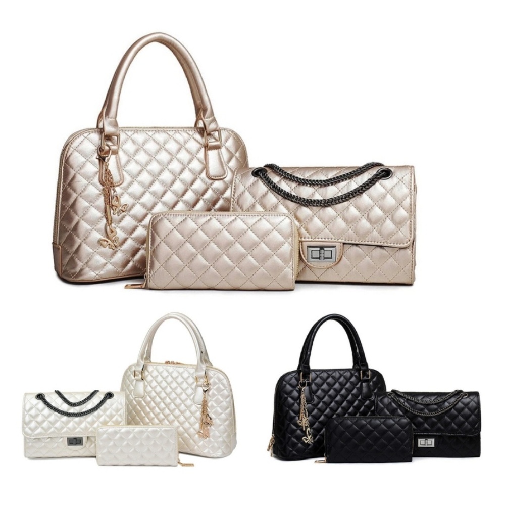 ⭐LAST ONE⭐ 3PC QUILTED Bag Set - Picture 2 of 7